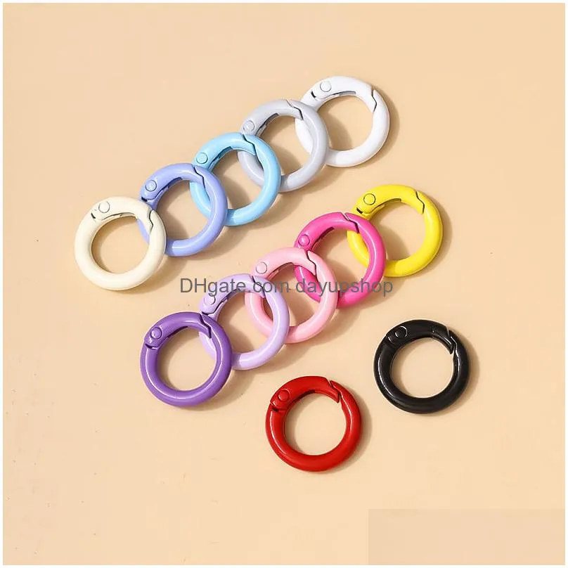 multicolor round spring buckle hook clasp for jewelry making