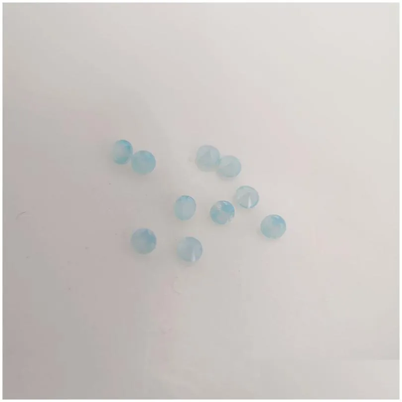 #207 high temperature resistance nano gems facet round 0.8-1.2mm light opal aquamarine green blue synthetic gemstone 2000pcs/lot mixed