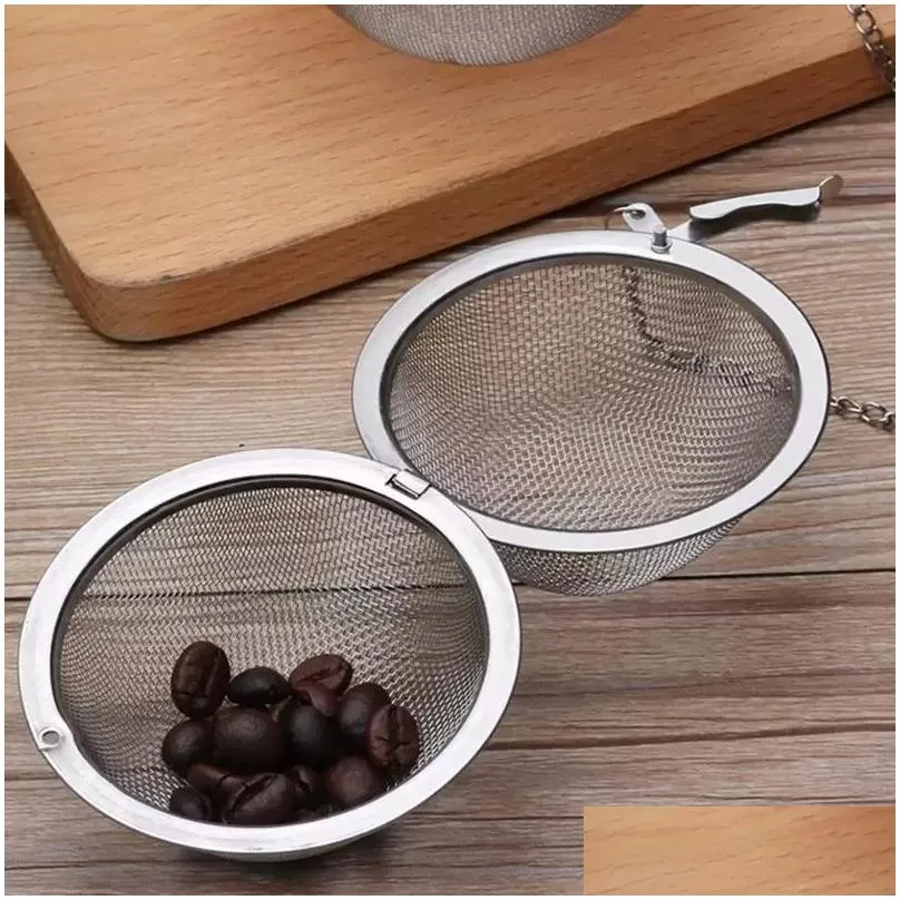 stainless steel tea pot infuser sphere locking spice tea green leaf ball strainer mesh strainers filter tools