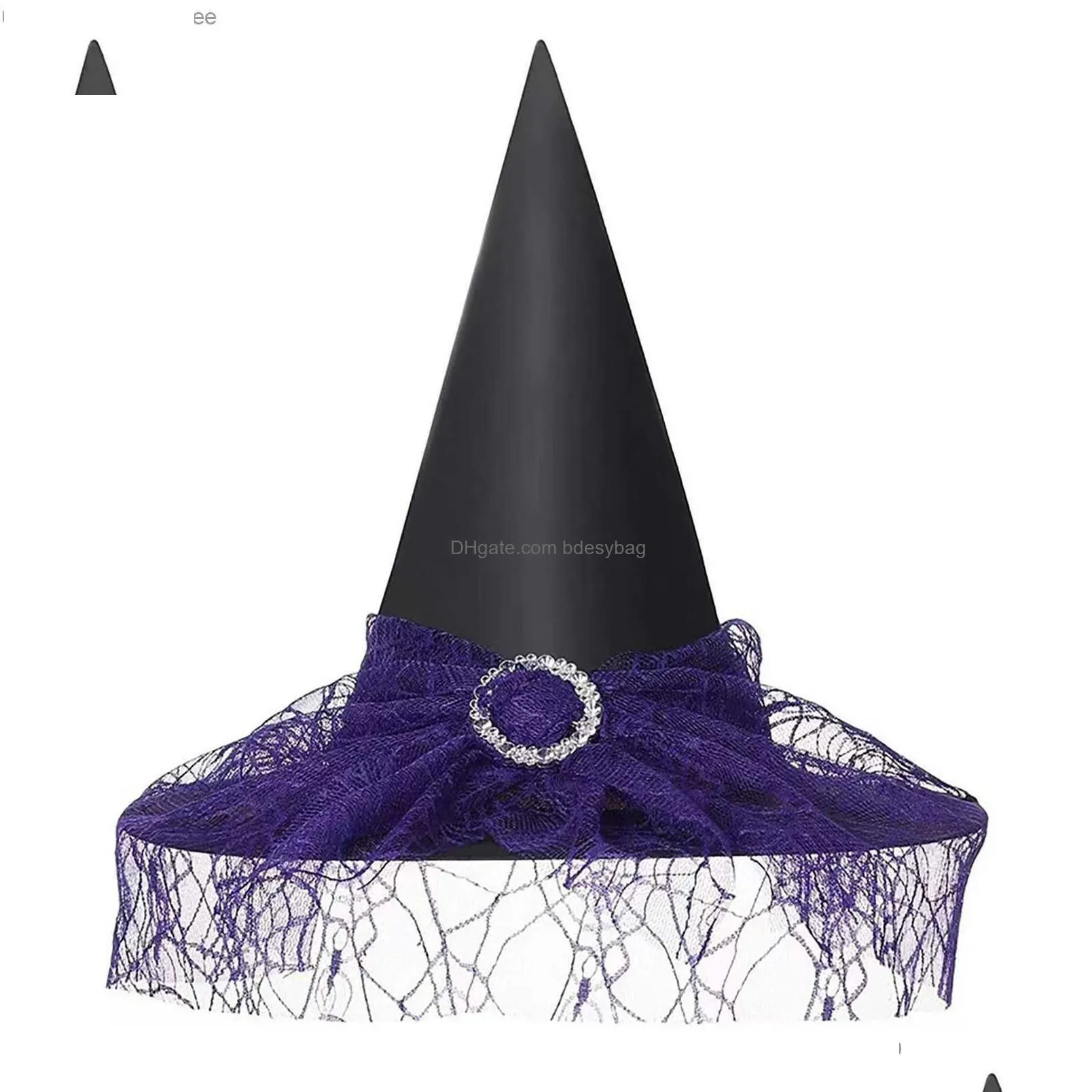 aldalt halloween witch hat mesh hat fashion lace role playing party unisex personalized witch hat casual tide christmas gift hat