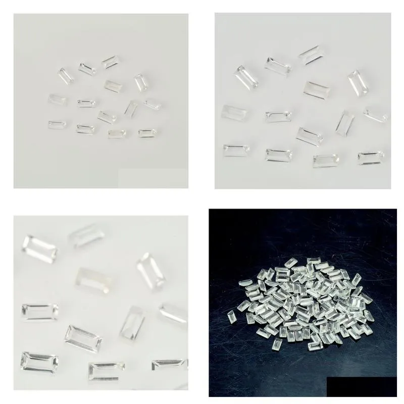 high quality 100% authentic natural white quartz crystal loose gemstone for jewelry making 7x9-10x14mm cushion facet cut 50pcs/lot