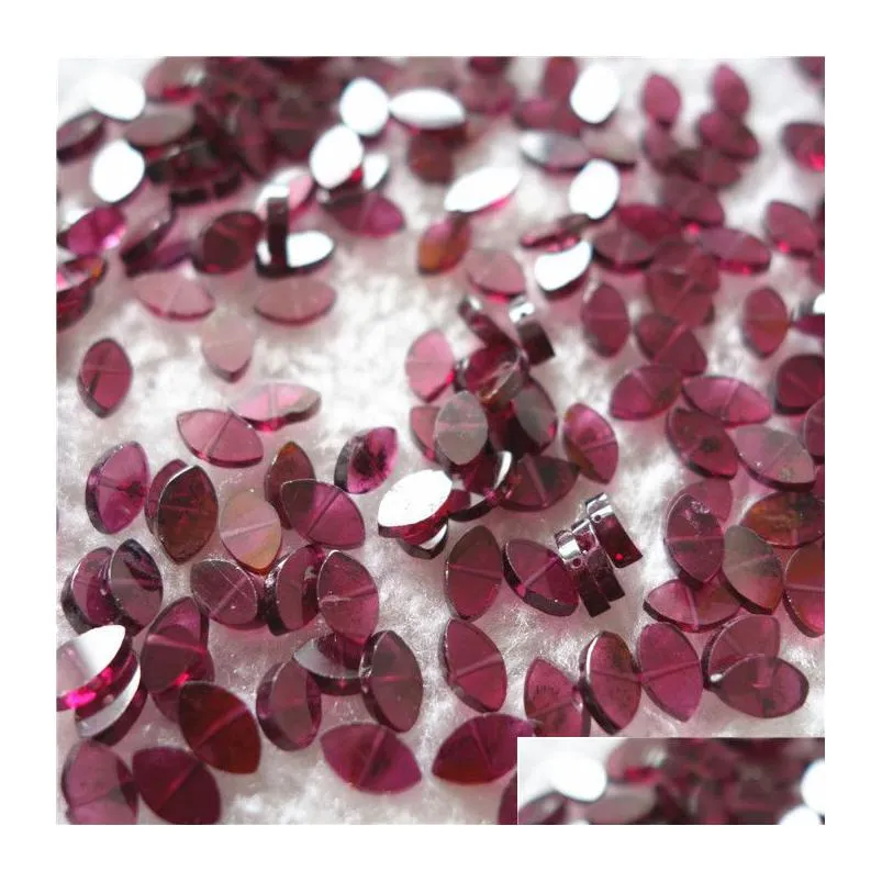 30pcs a lot 100% natural semi-precious stone red garnet marquise shape 5*8mm with through hole wholesale loose beads for jewelry diy