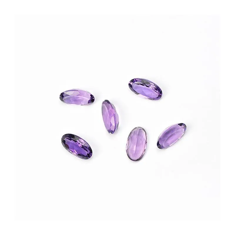 10pcs/lot medium 10x12-15x20mm oval brilliant facet cut 100% authentic natural amethyst crystal high quality gem stones for jewelry