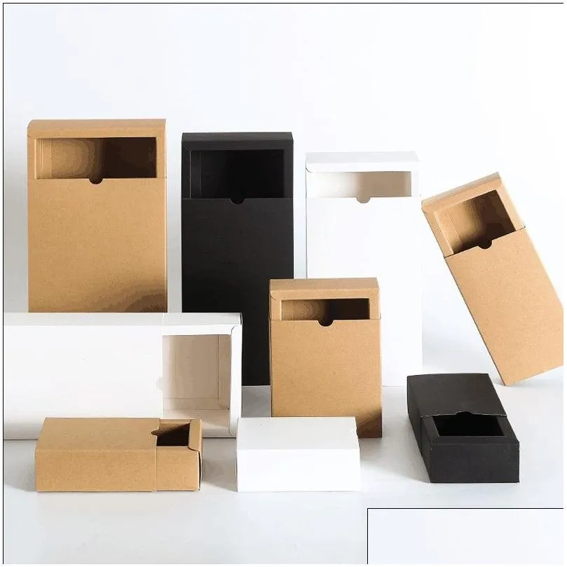 wholesale spot kraft paper box customized folding drawer boxes wholesale cosmetic vacuum cup packaging for christmas gift