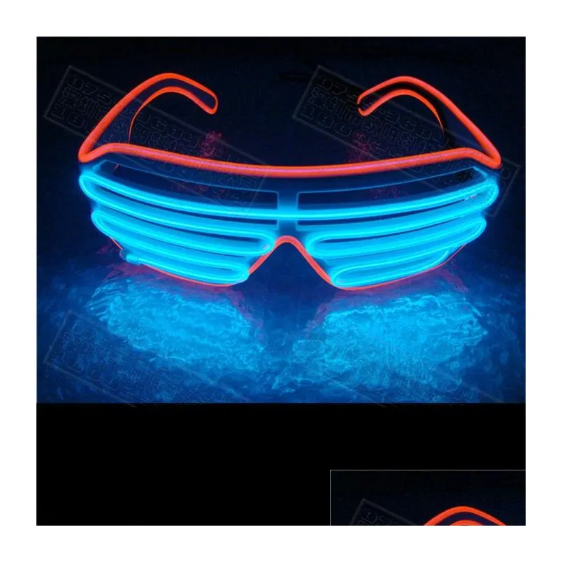 led party glowing glasses el wire fluorescent flash glass with window easter graduation birthday bar decorative luminous bar eyewear