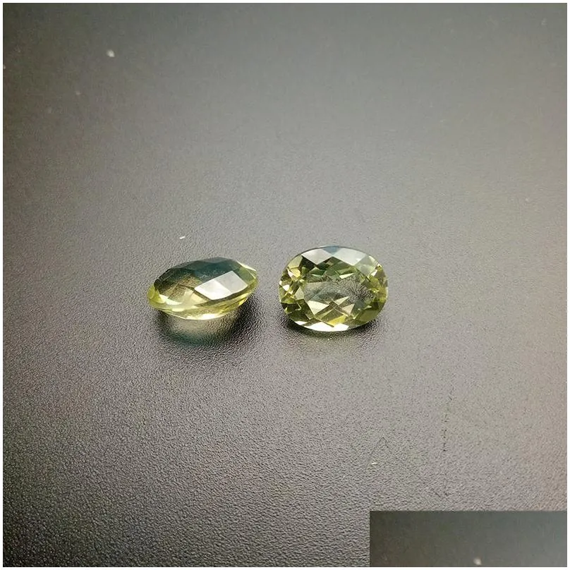 natural citron quartz oval checkboard cut high-end 100% real semi-precious stone 9x7-10x8mm loose gemstone for jewelry making