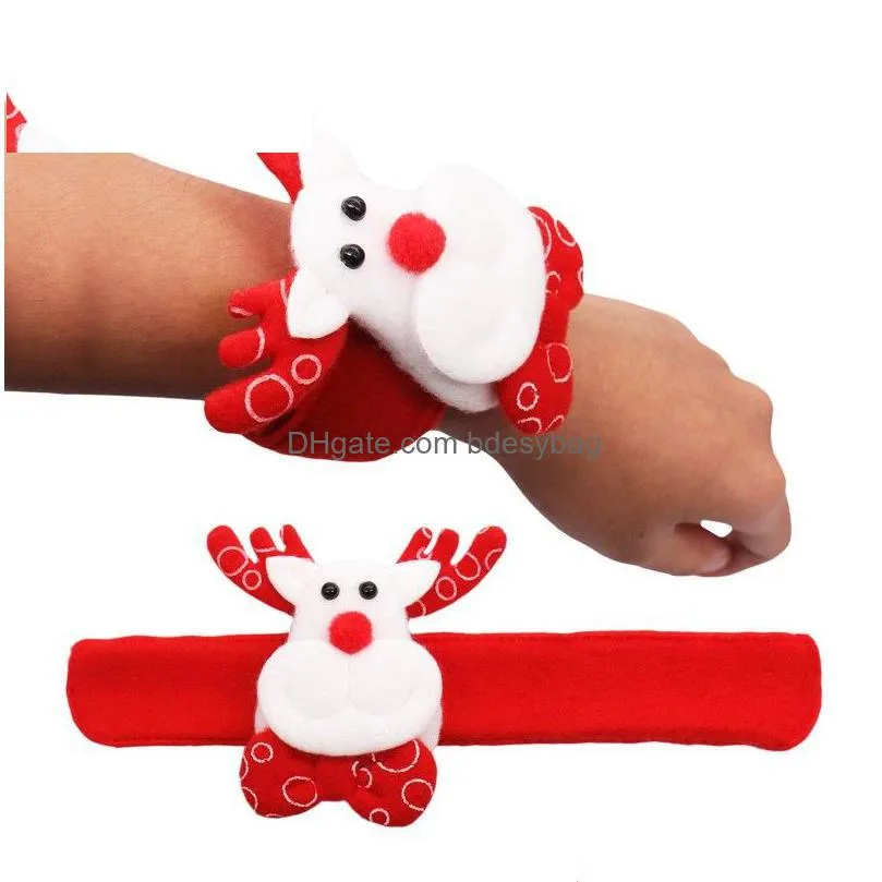 christmas led patting circle bracelet santa claus snowman deer wrist band new year party holiday decorations kids gift