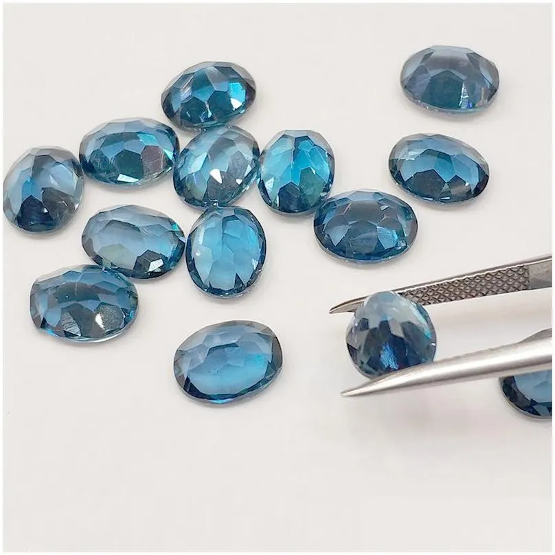 london blue topaz 10pcs oval 3*5mm 4*6mm 5*7mm 3a eye clear good brilliant cut 100% natural loose gemstones for gold & silver jewelry