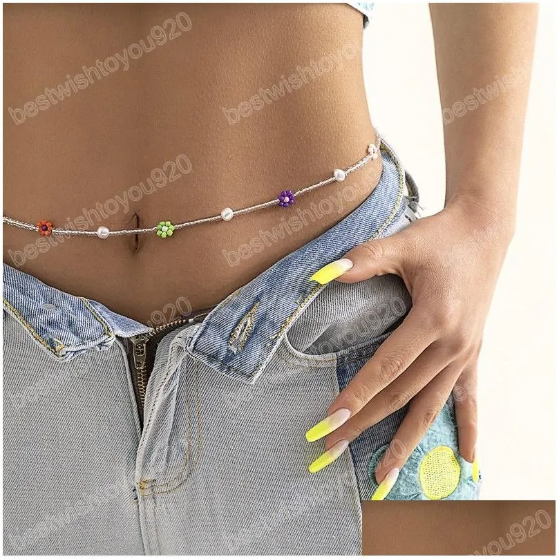 Fashion Bohemian Bead Waist Chains Body Jewelry Summer Sexy Bikini Beach Belly Chain For Women Creative Beads Body Chain