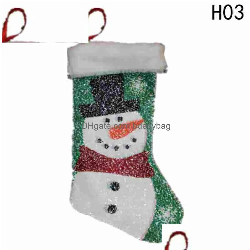 christmas socks sequins 20*40cm santa stocking claus snowman xmas tree stocking christmas decorations wedding gift bag