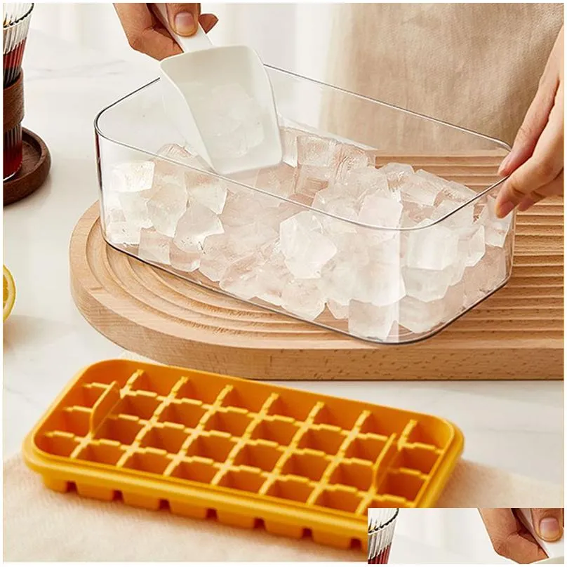 ice cube maker with storage box silicone press type ice cube makers ice tray making mould for bar gadget kitchen accessories