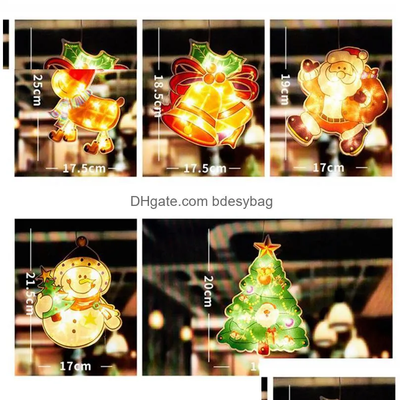 suction cup window hanging lights large christmas decorative atmosphere scene decor festive lights window showcase led sucker lamp