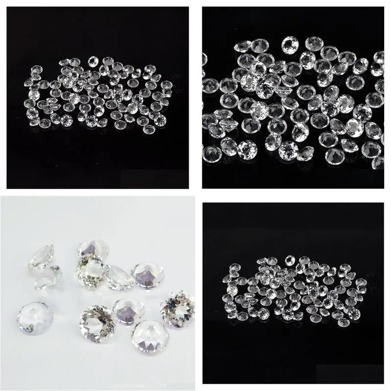 300pcs/lot 100% authentic natural white quartz crystal 1-2.75mm round brilliant facet cut high quality gem stones for jewelry making