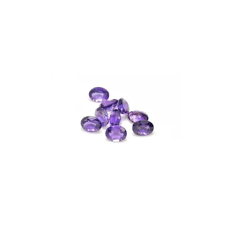 50pcs/lot dark purple 3x4-4x6mm oval brilliant facet cut 100% authentic natural amethyst crystal high quality gem stones for jewelry