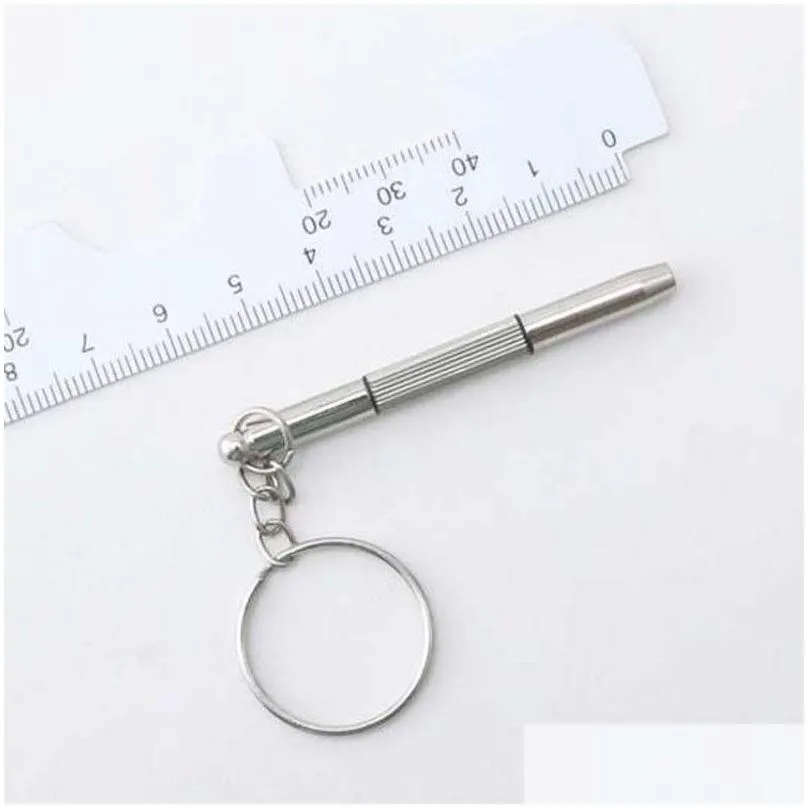 wholesale 3 in 1 aluminum steel eyeglass screwdriver sunglass watch repair kit with keychain portable screwdriver hand tools