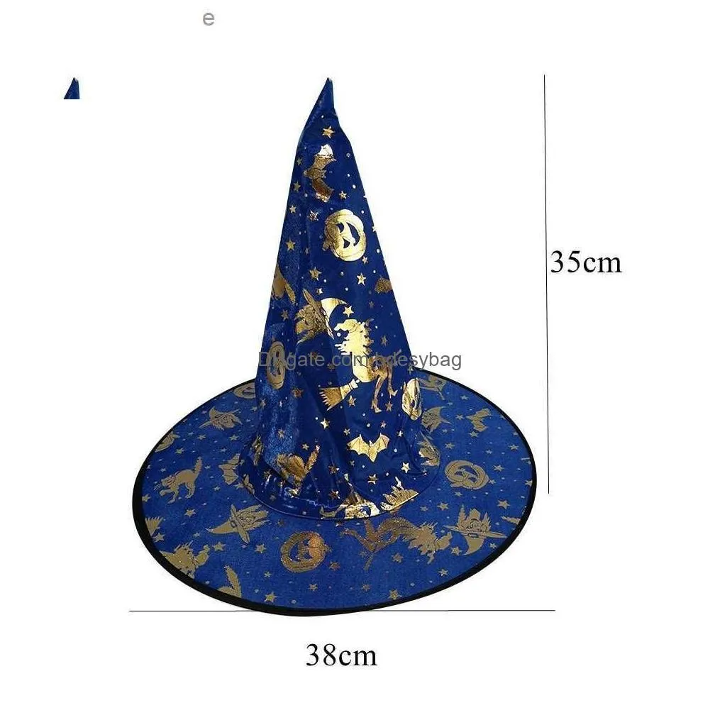 1 halloween witch hat adult children`s colorful witch hat makeup ribbon witch hat halloween party decoration role playing prop z230809