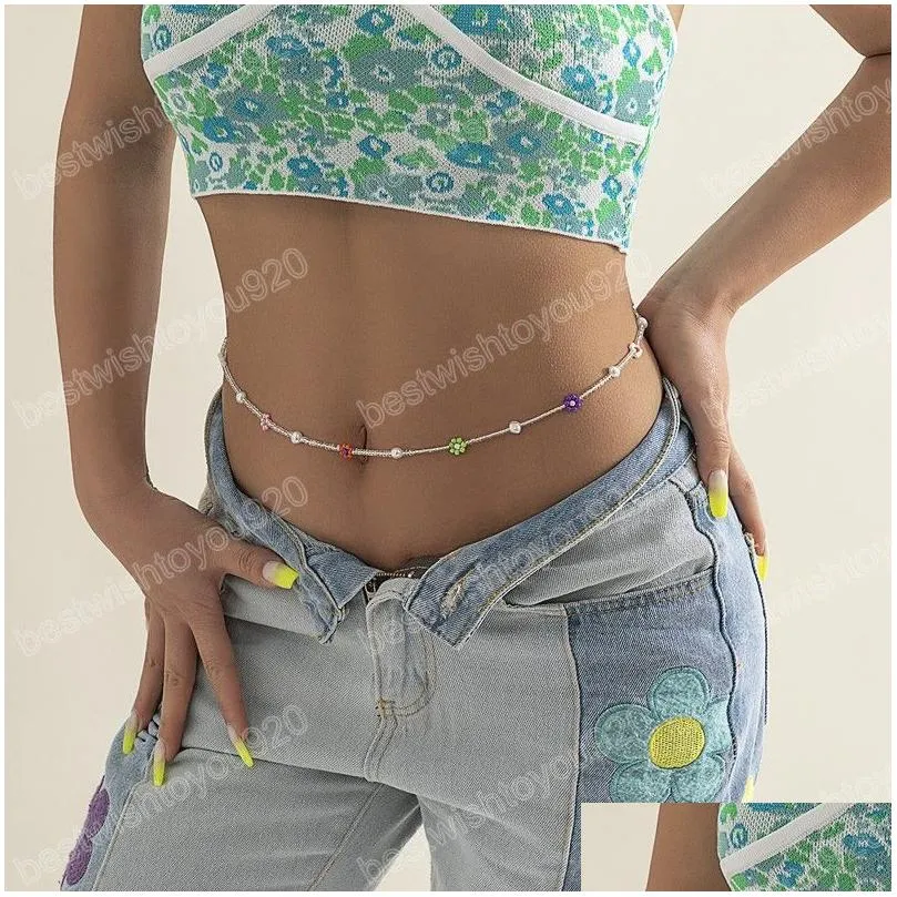 Fashion Bohemian Bead Waist Chains Body Jewelry Summer Sexy Bikini Beach Belly Chain For Women Creative Beads Body Chain