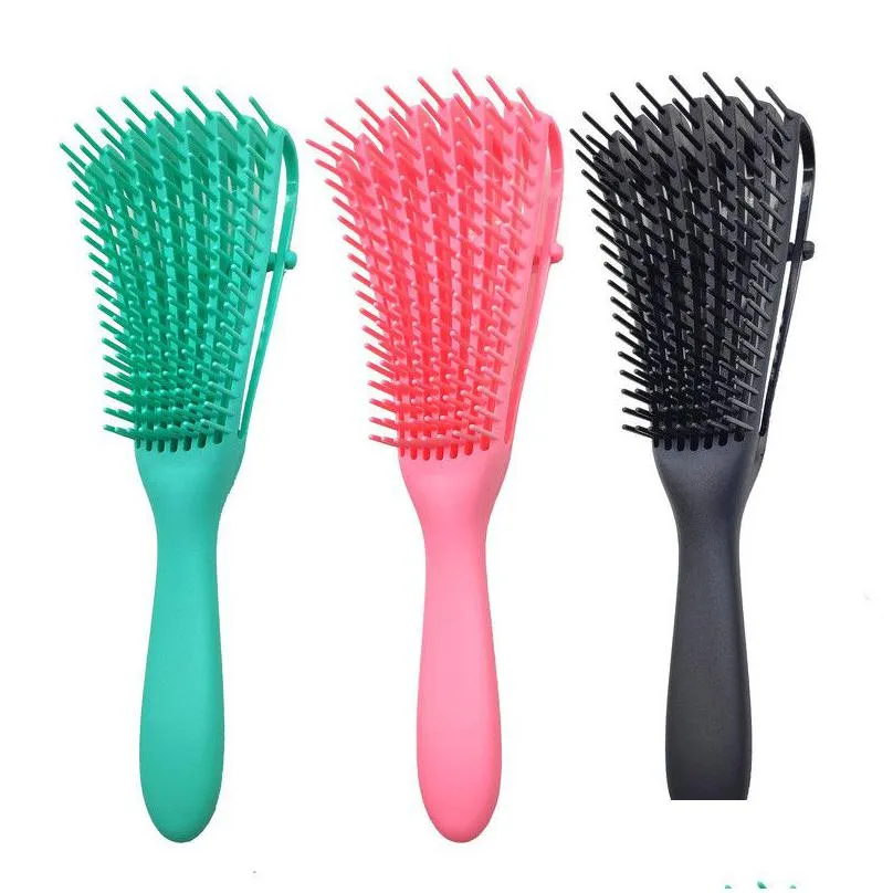 detangling brush for curly hair wet thick kinky hair 3 colors adjustable scalp massage hair brush