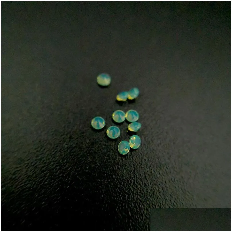 #209/3 good quality high temperature resistance nano gems facet round 2.25-3.0mm light chrysoprase green synthetic gemstone