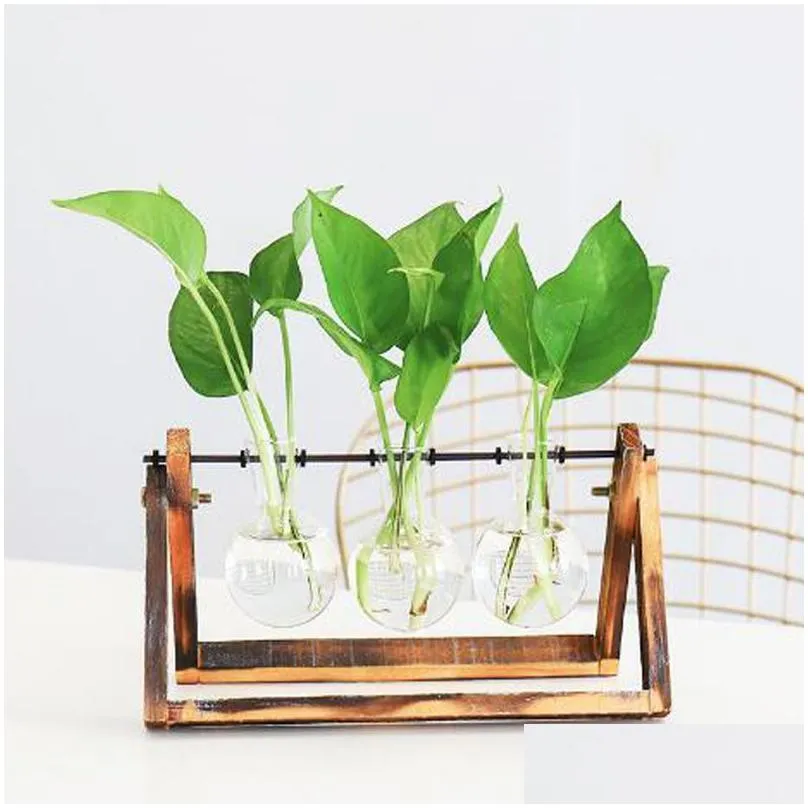 New Flowers Vase for Home Decor Living room decoration transparent glass container free shipping