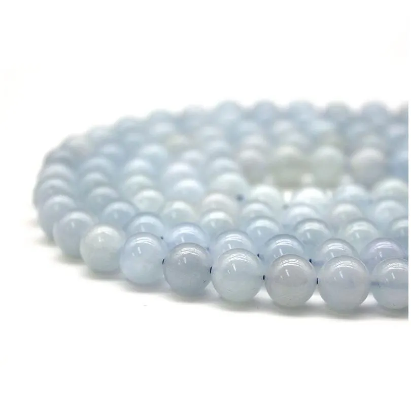 diy jewelry making beads natural aquamarine 4mm 6mm 8mm 10mm round ball 5 strands/lot loose gemstone beads for bracelet necklace ready