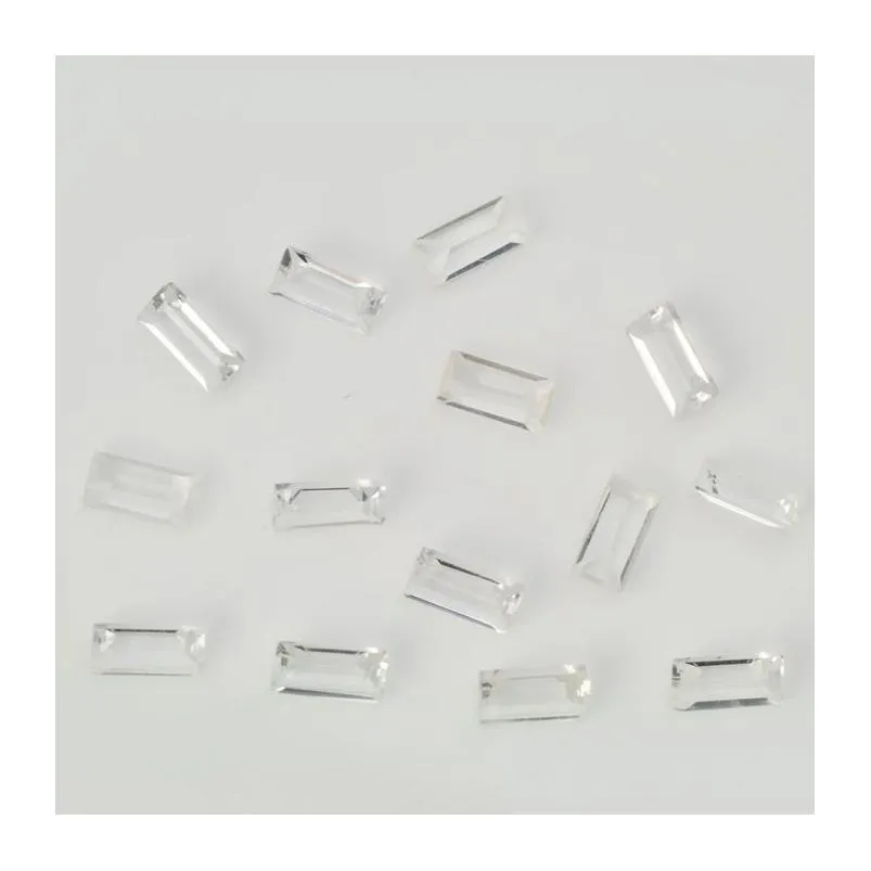 high quality 100% authentic natural white quartz crystal loose gemstone for jewelry making 12x16-15x20mm cushion facet cut 50pcs/lot
