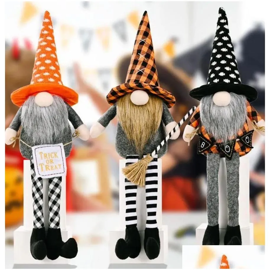 party supplies halloween decorations gnomes doll plush handmade tomte swedish long-legged dwarf table ornaments c181
