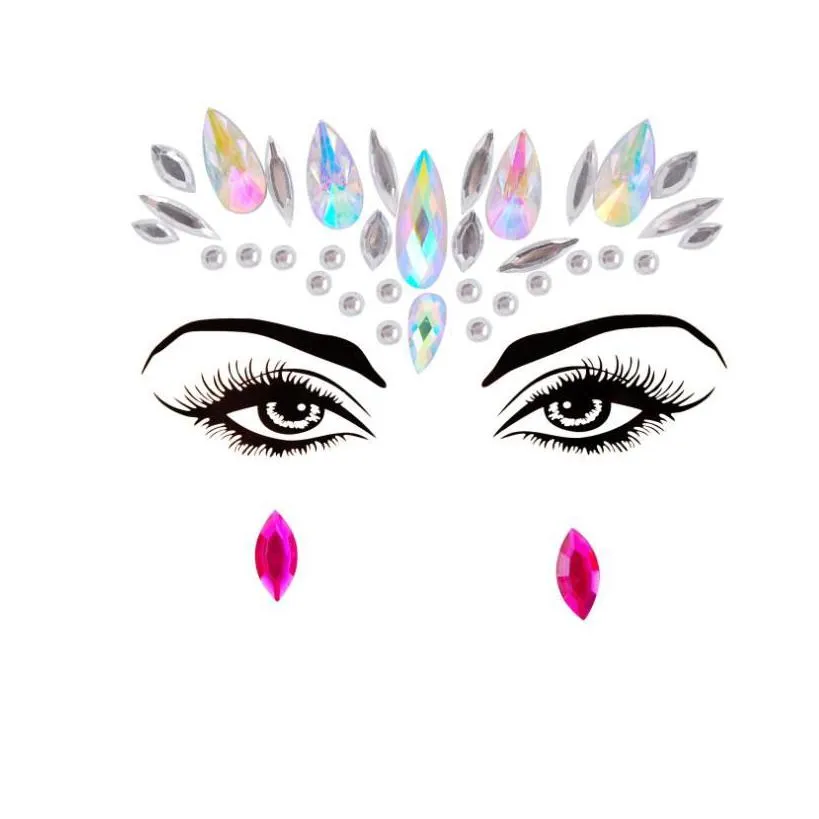 halloween party decoration diamond stickers eyebrows face stickers diy acrylic star makeup