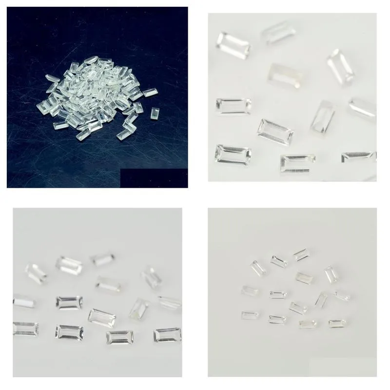 high quality 100% authentic natural white quartz crystal loose gemstone for jewelry making 12x16-15x20mm cushion facet cut 50pcs/lot