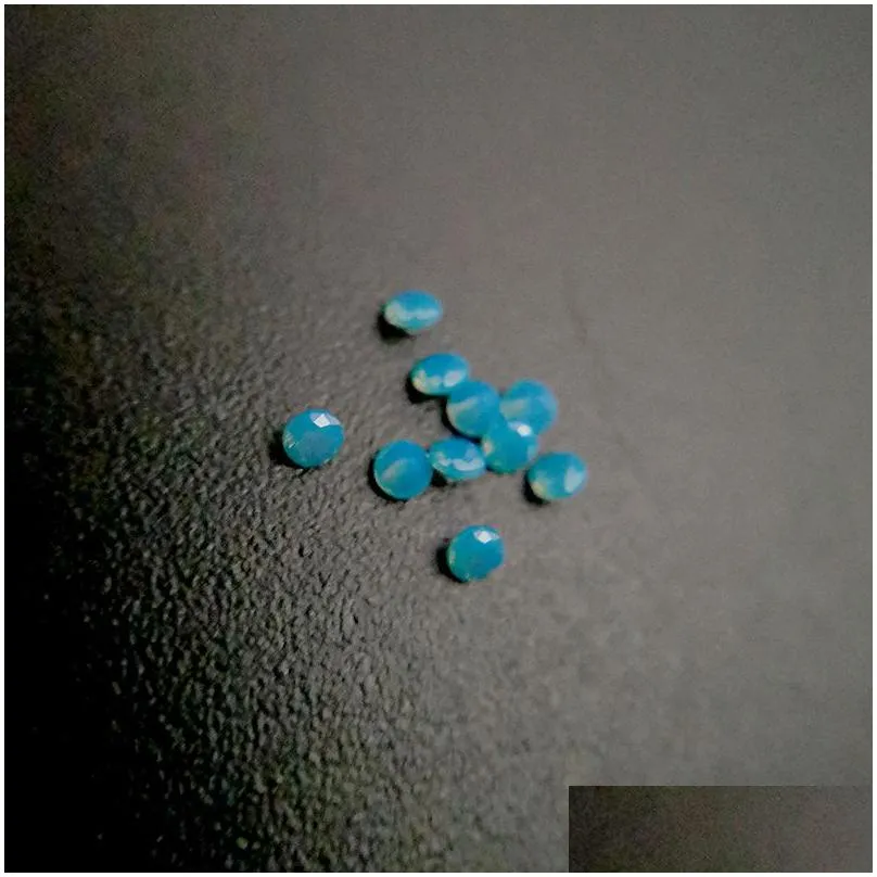 231 high temperature resistance nano gems facet round 2.25-3.0mm very dark opal aquamarine greenish blue synthetic stone 1000pcs