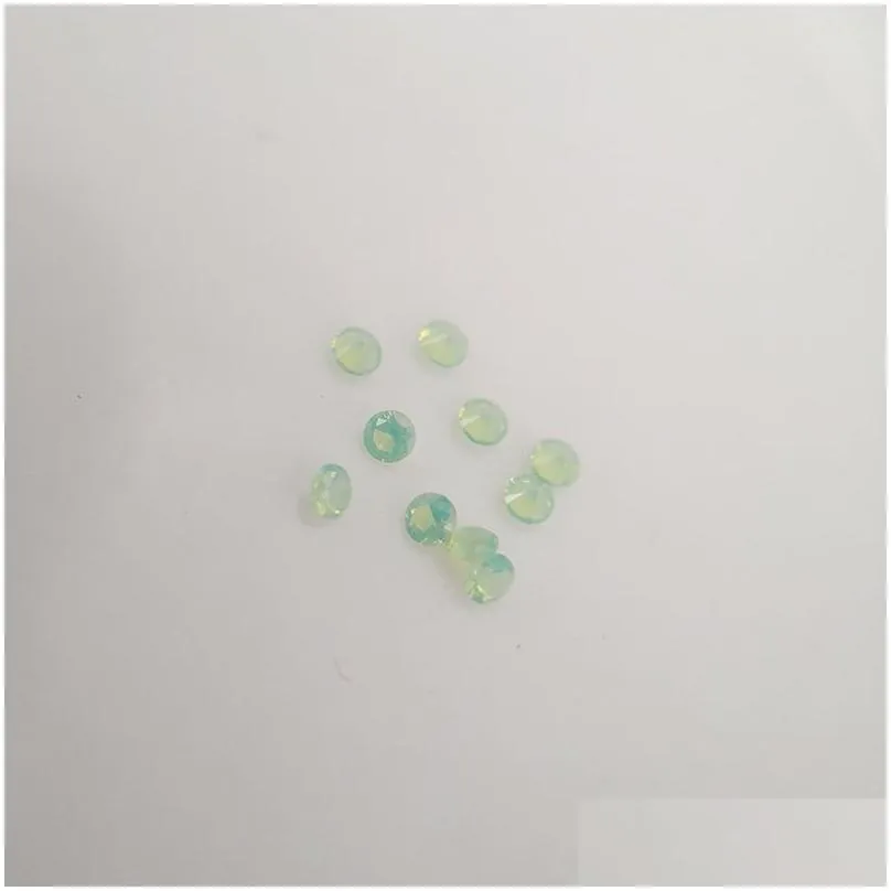 #209/3 good quality high temperature resistance nano gems facet round 0.8-2.2mm light chrysoprase green synthetic gemstone 2000pcs/lot