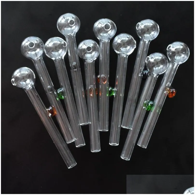 oil burner pipes 4.2 inch pyrex transparent smoking tube glass nail burning jumbo pipe with different balancer dot feet for bubblers hookahs bongs smoking