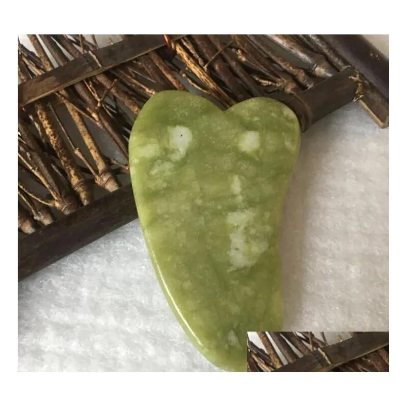 party gift natural green jade guasha gua sha board massager for scrapping therapy massage