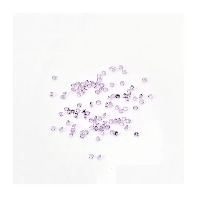 light purple 100pcs/lot 1-5mm round brilliant cut 100% authentic natural amethyst crystal high quality gem stones for jewelry making