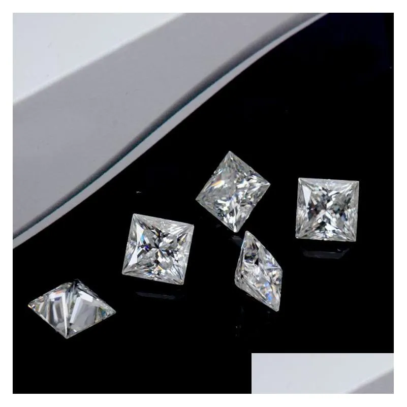 high grade very excellent brilliant cut square 2*2-4*4mm great fire e-f color moissanite gemstone synthetic loose diamond for jewelry