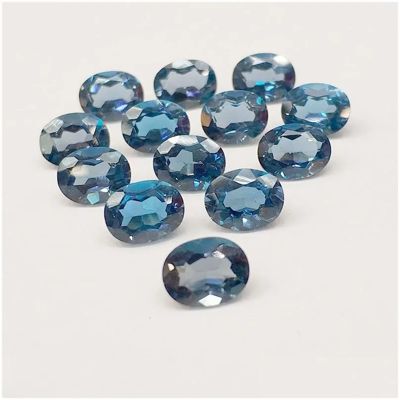 london blue topaz 10pcs oval 3*5mm 4*6mm 5*7mm 3a eye clear good brilliant cut 100% natural loose gemstones for gold & silver jewelry