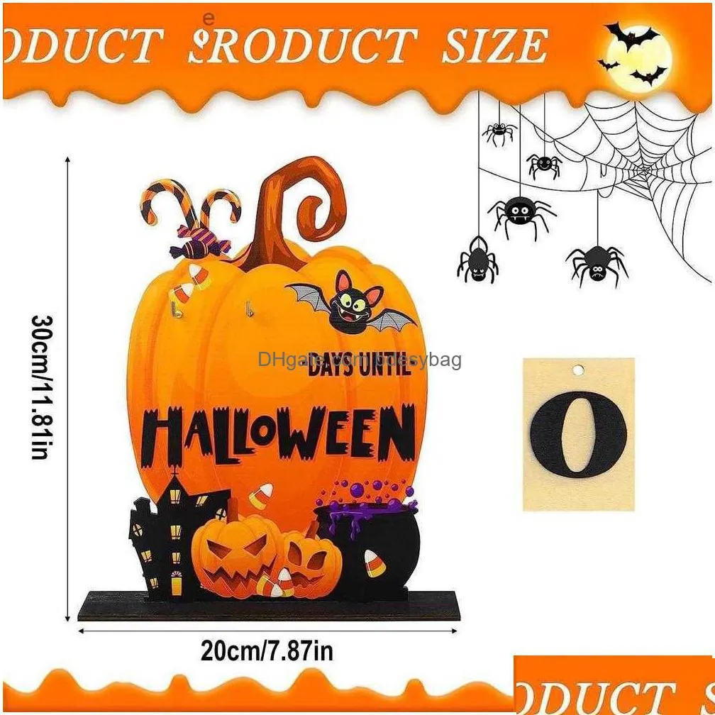 wholesale wooden halloween advent festival calendar table decoration wooden calendar hollow decoration family room apartment z230811