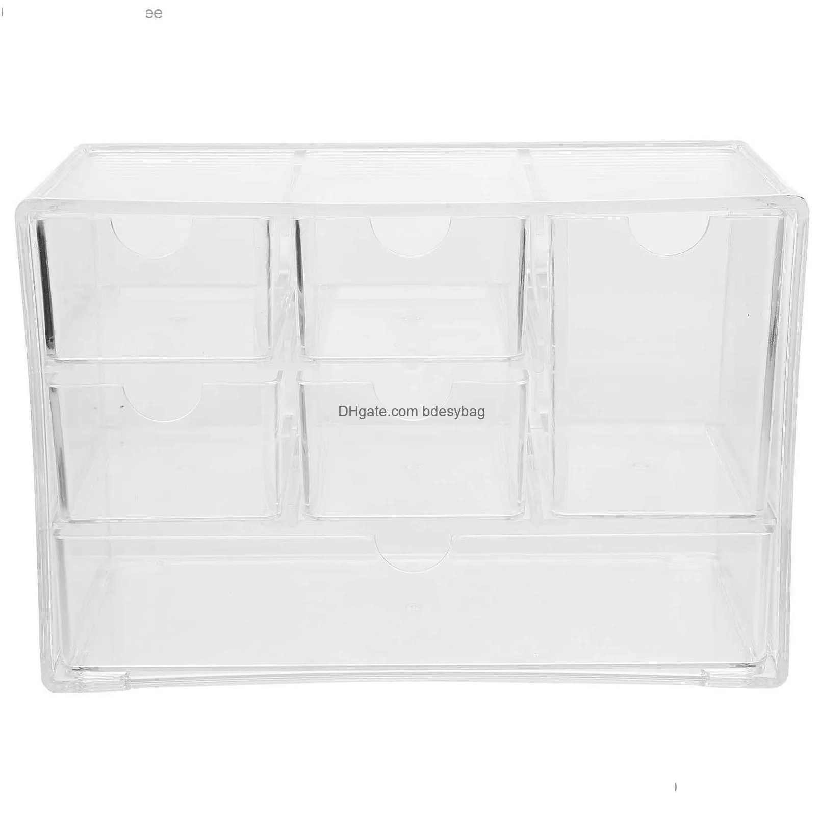 jewelry storage drawers organizer desk clear makeup desktop cabinet z230811