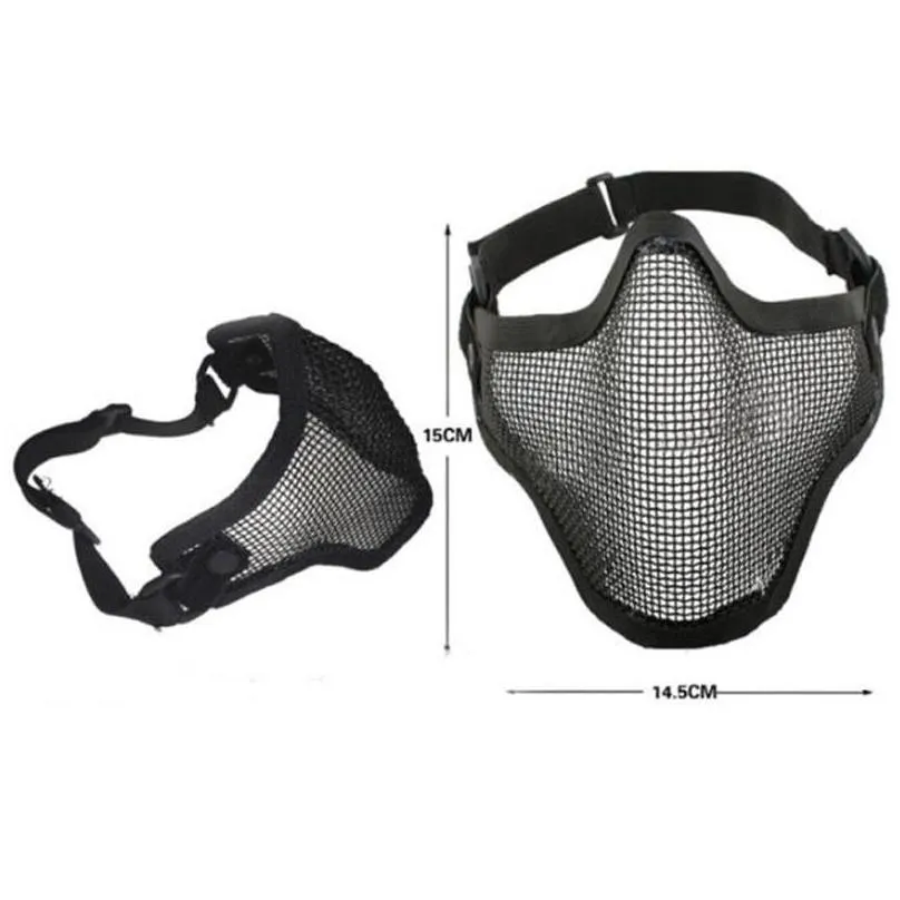 boutique tactical hunting mental wire half mask outdoor bicycle riding outdoor field cs mesh airsoft mask paintball resistant