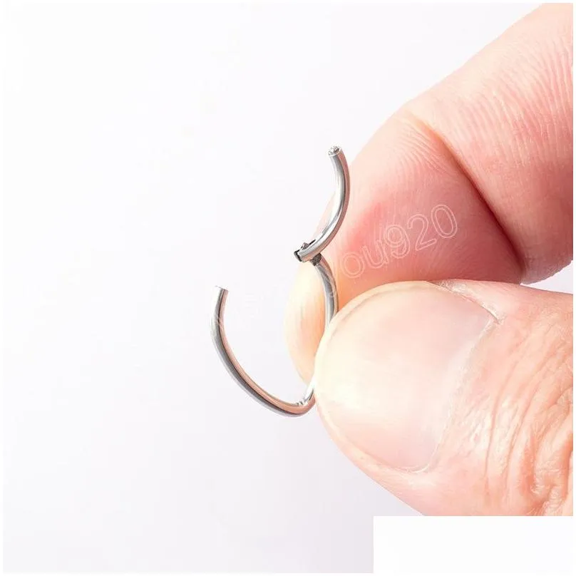 Hinged Segment Nose Ring Septum Piercing Hoop Eyebrow Cartiliage Earring Stainless Steel Tragus Helix Clicker Body Jewelry