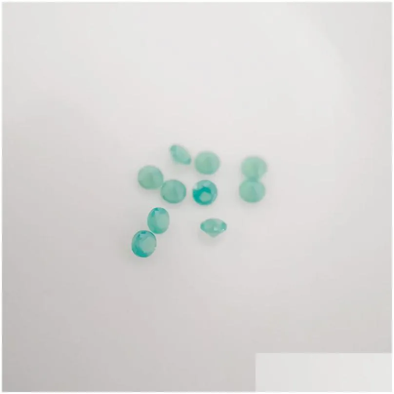 #208/1 high temperature resistance nano gems facet round 0.8-2.2mm dark chrysoprase bluish green synthetic gemstone 2000pcs/lot mixed