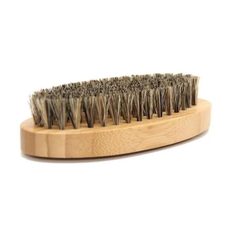 customized logo bamboo beard brush boar bristle brush oval facial brush for men grooming amazon