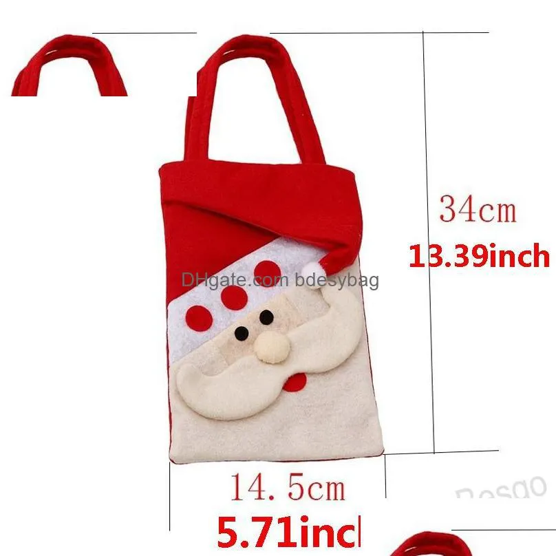 christmas candy storage bag candy bag christmas eve gift bag snowman tote bags felt cloth handbag gift bags christmas decorations bh4336