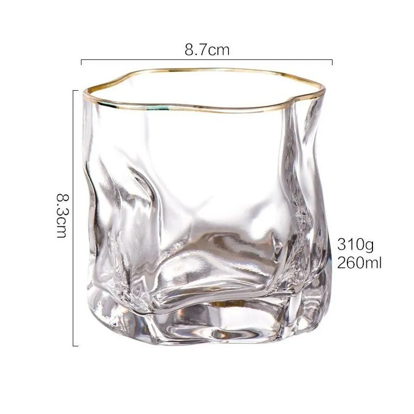 wine glasses golden stroke irregular s glass nordic modern transparent cocktail mikl mugs drinking cups home drinkware