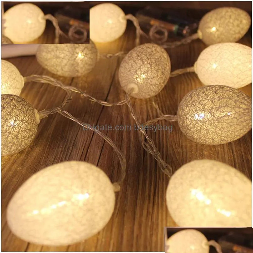 colorful led easter egg string lights battery powered easter led cotton eggs light string wedding party xmas decoration 5 length dbc