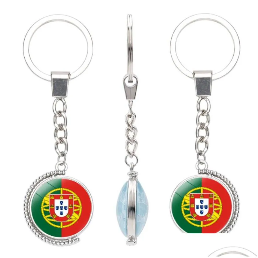 national flag metal keychain party favors soccer fans souvenir stainless steel key ring gift for men women all kinds of country