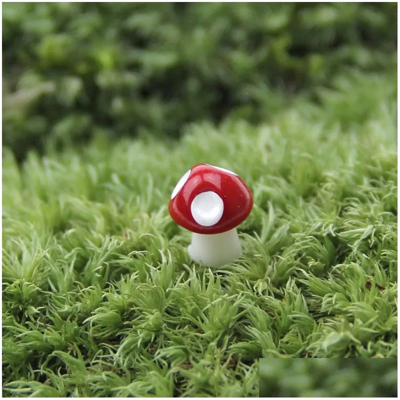 20pcs mini resin crafts decoration miniature dot mushrooms fairy gnome terrarium party garden decor miniature microlandschaft