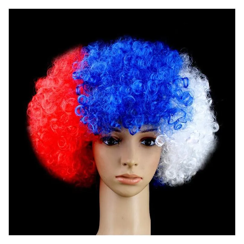 party hats headdress european cup world cup flag-colored wigs fan supplies explosive headgear carnival festival props