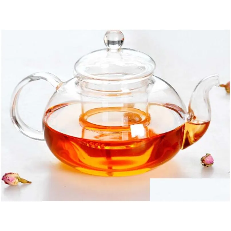 1pc practical resistant bottle cup glass teapot with infuser tea leaf herbal coffee 400ml 