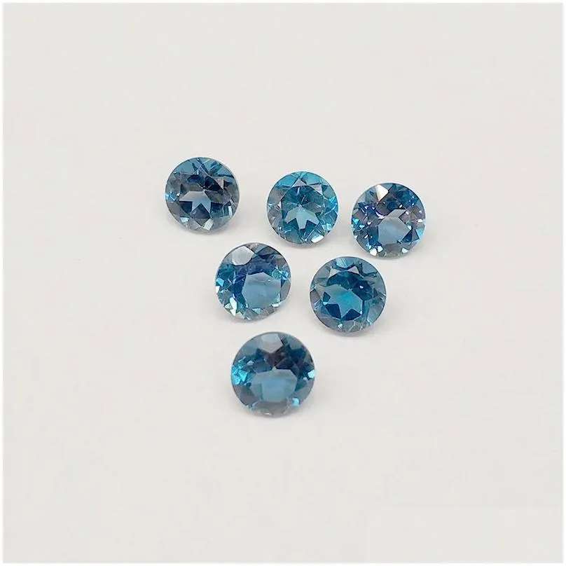 london blue topaz eye clear good brilliant cut sizes 2mm-5mm round 100% natural loose gemstones for jewelry making 20pcs/lot